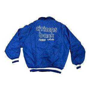 Vintage Satin Bomber Jacket XL DeLong Citizens Bank